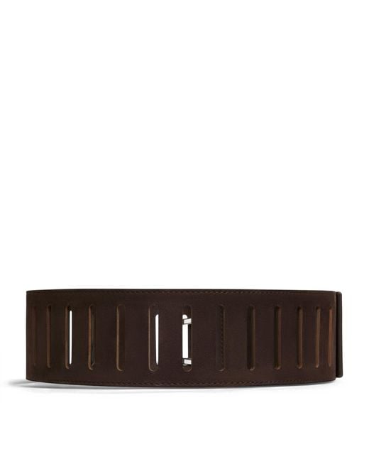 Alaïa Black Leather Rectangular Buckle Belt