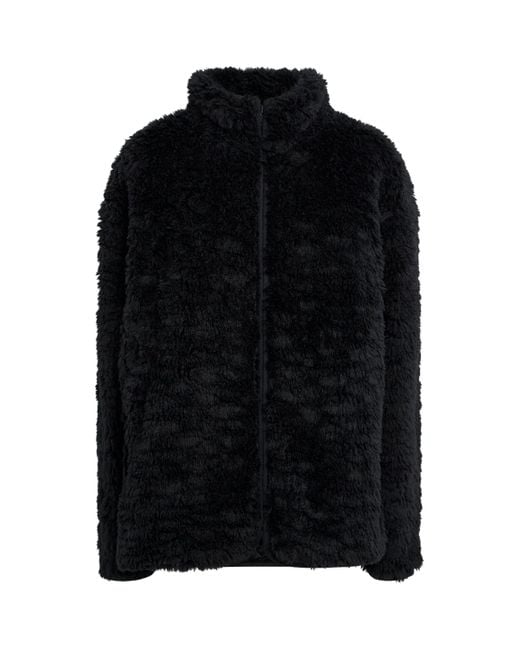 Skims Black Faux Fur Zip-Up Jacket