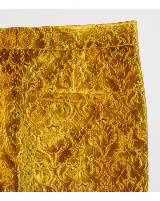 Burberry Yellow Baroque Velvet Tailored Trousers