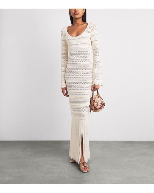 Devon Windsor White Knitted Uma Maxi Dress