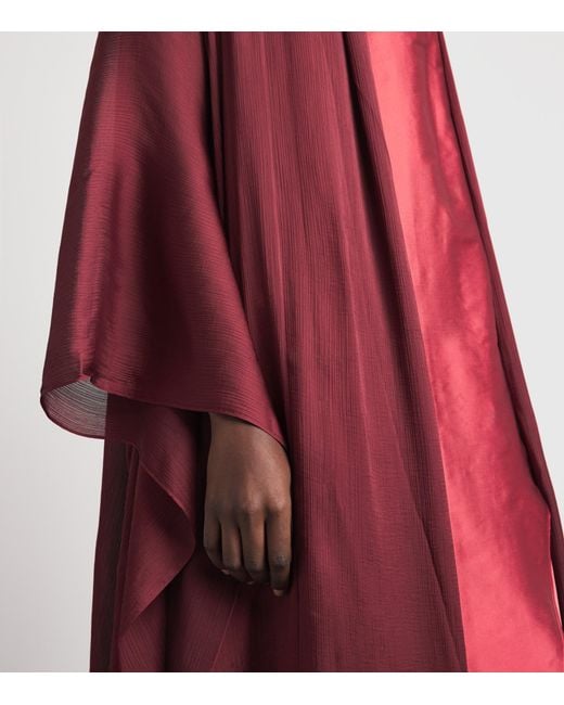 Abadia Red Chiffon Bisht Cloak