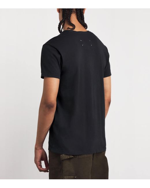 Maison Margiela Black Cotton Graphic T-Shirt for men