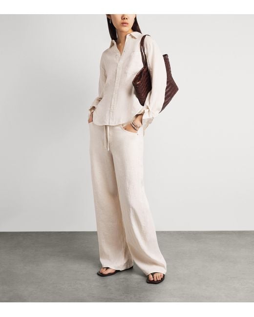Citizens of Humanity White Denim Brynn Drawstring Trousers