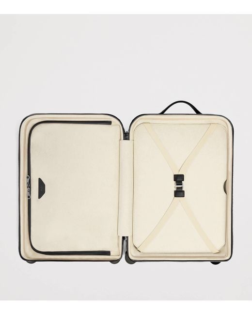Aviteur Black Leather Carry-On Suitcase