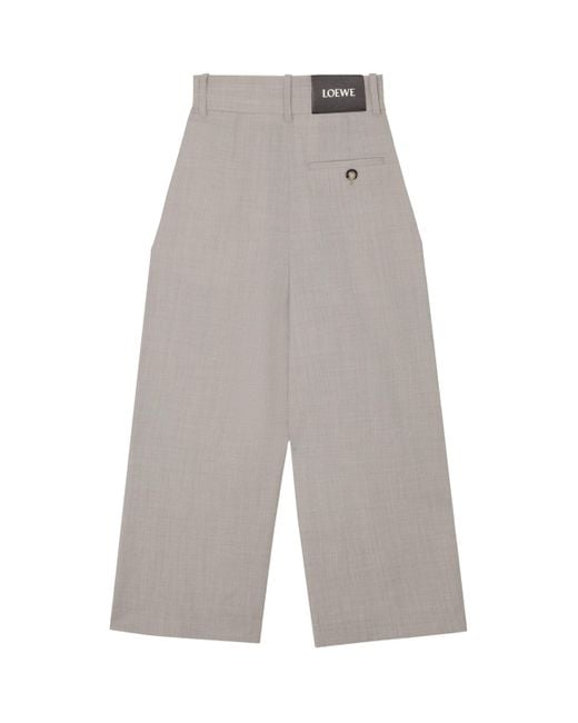 Loewe Gray Wool Cropped Wrap Trousers