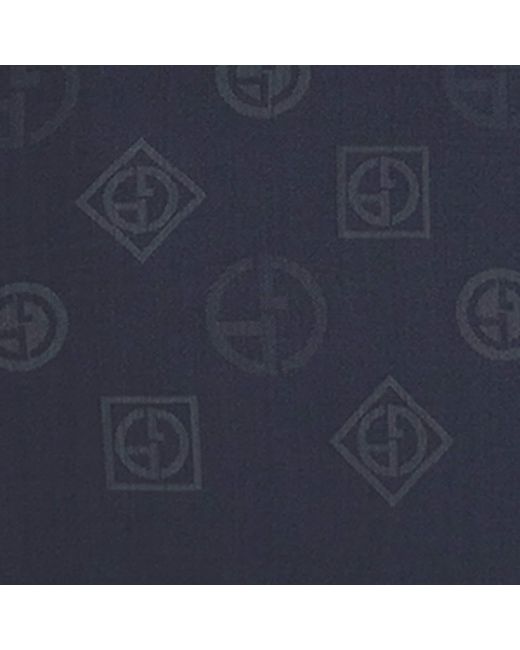 Giorgio Armani Blue Silk Jacquard Stole Scarf for men