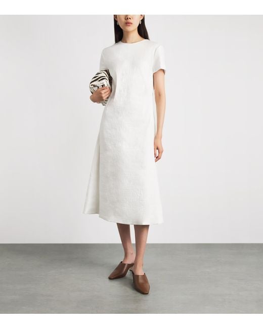 Brandon Maxwell White Linen-Blend Ridley Mini Dress