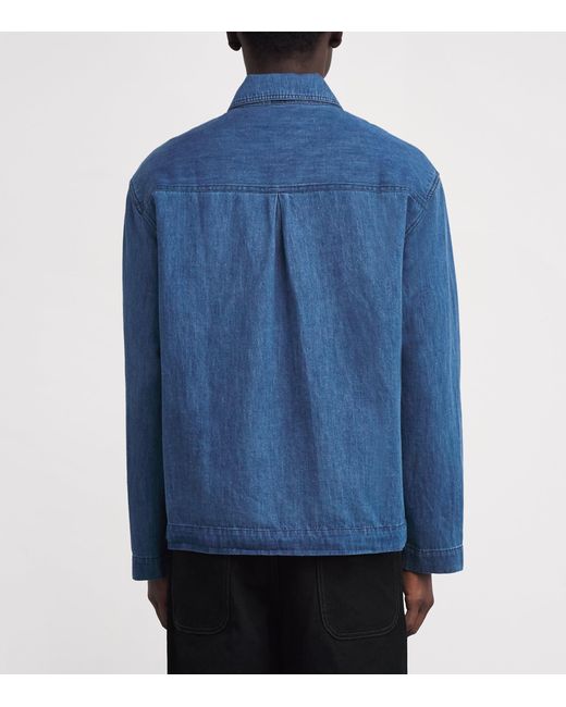 Commas Blue Cotton-Hemp Chore Denim Jacket for men