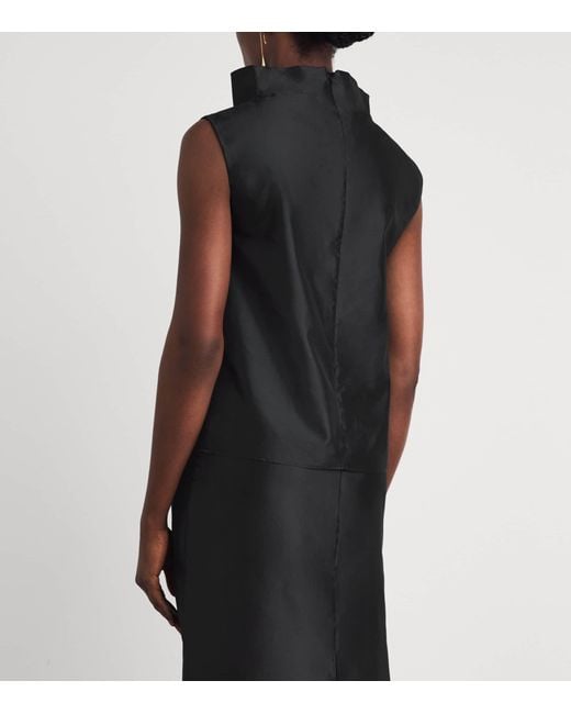 Almada Label Black Silk-Blend Kiera Top