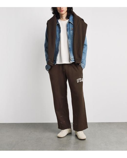 CHERRY LA Brown Cotton Usa Parachute Sweatpants for men