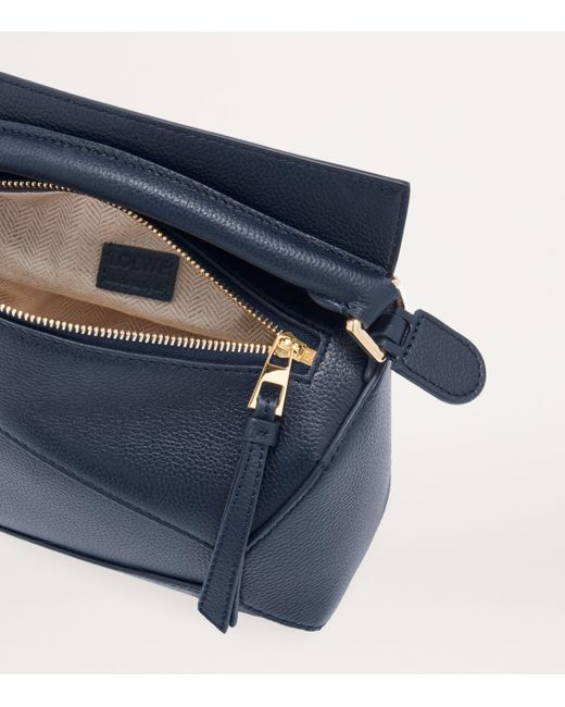 Loewe Blue Mini Leather Puzzle Edge Top-Handle Bag