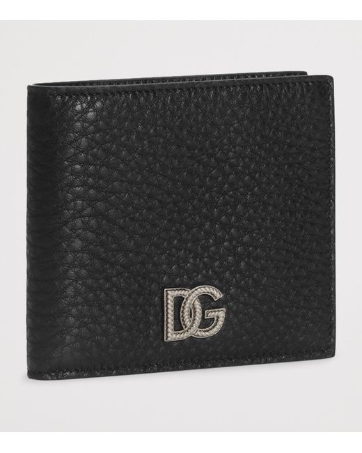 Dolce & Gabbana Black Leather P.Figlio Bifold Wallet for men