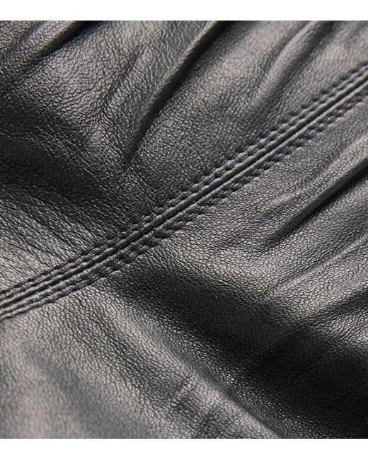 Rick Owens Black Wool-Panel Hollywood Leather Jacket