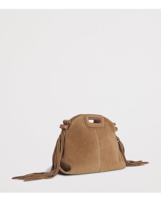 Maje Brown Leather Miss M Shoulder Bag