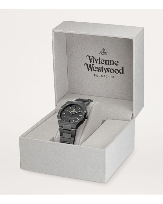 Vivienne Westwood Gray Stainless Steel The Bank Watch 35mm for men
