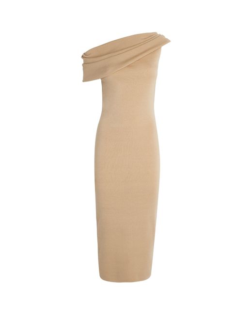 Almada Label Natural Wool-Silk Pippin Midi Dress
