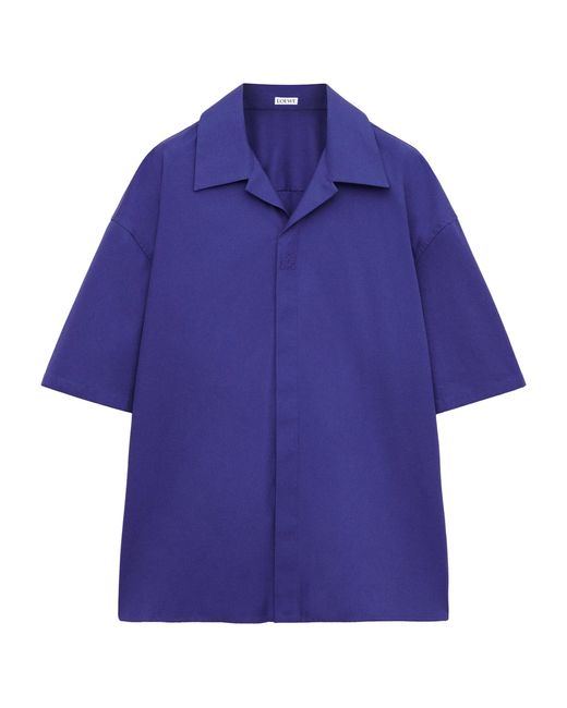 Loewe Purple Cotton Anagram Shirt for men