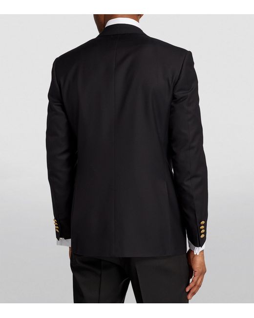 Canali Black Wool Single-Breasted Suit Jacket for men