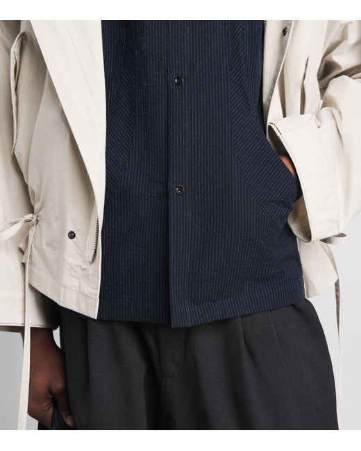 SAGE NATION Blue Pinstripe Takeshi Shirt for men