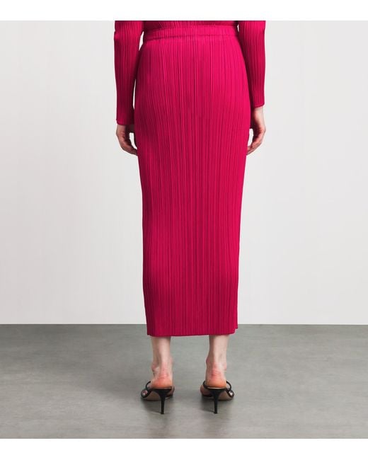 Pleats Please Issey Miyake Pink New Colorful Basics 4 Midi Skirt