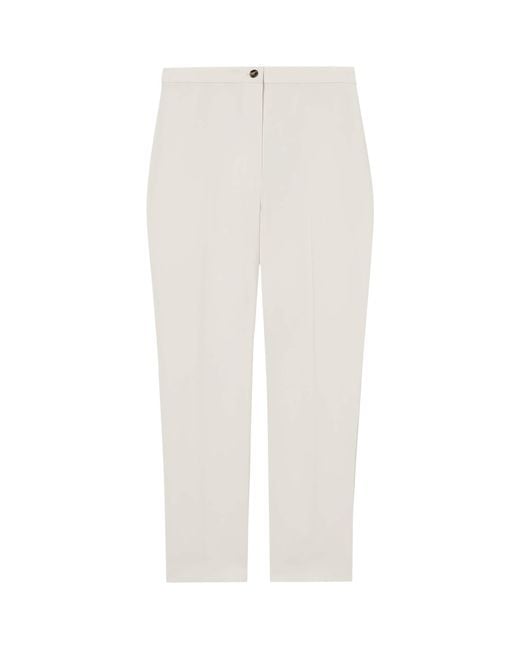 Marina Rinaldi White Straight Tailored Trousers