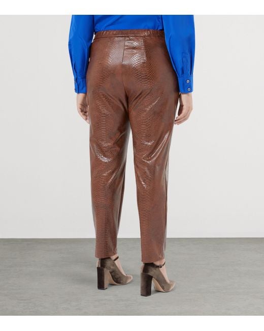 Marina Rinaldi Brown Faux Snakeskin Belford Trousers