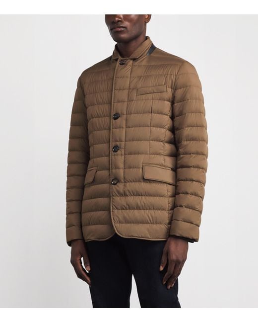 Moorer Brown Water-Repellent Zavyer Jacket for men