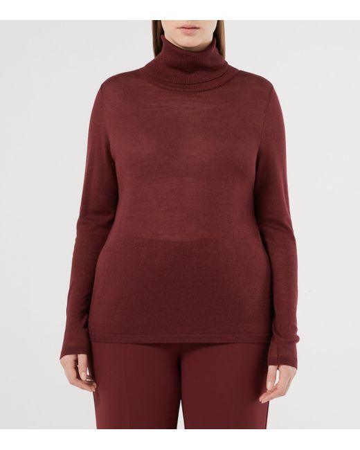 Marina Rinaldi Red Virgin Wool-Silk-Cashmere Gondola Sweater