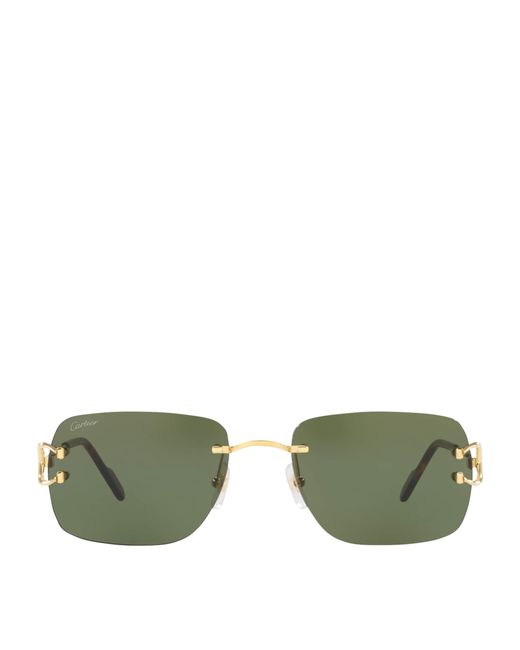 Cartier Green Rectangular Sunglasses for men