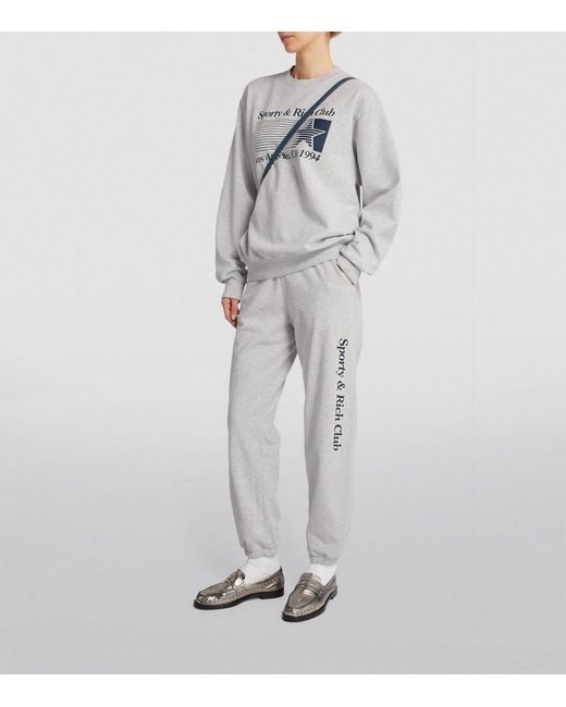 Sporty & Rich Gray Cotton-blend Starter Sweatpants