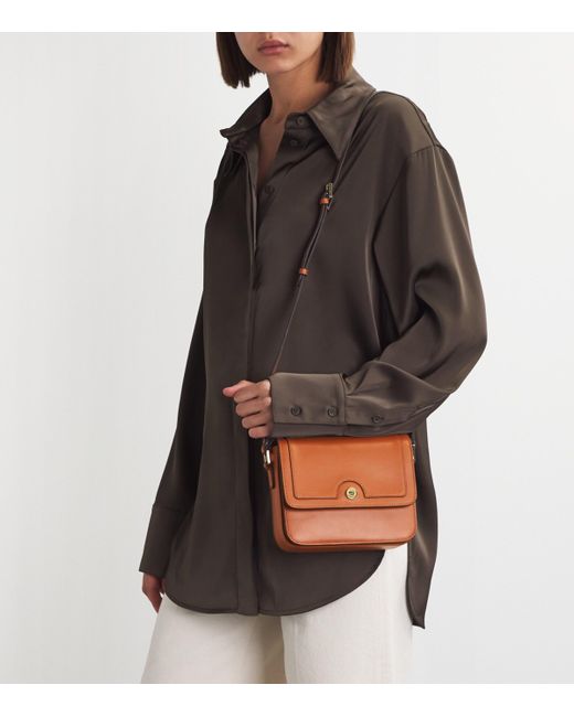 Harrods Brown Leather Camera Bag