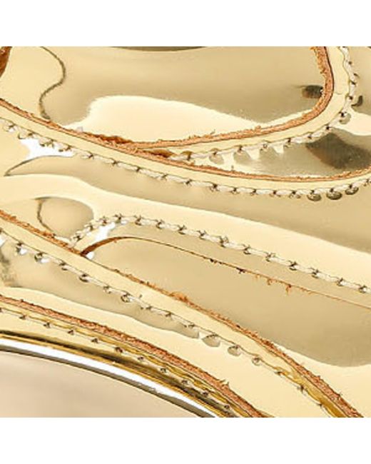 Kurt Geiger Natural Metallic Leather Kurt Runner Sneakers