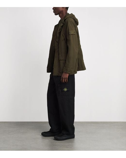Stone Island Green Nylon Hooded Jacket for men