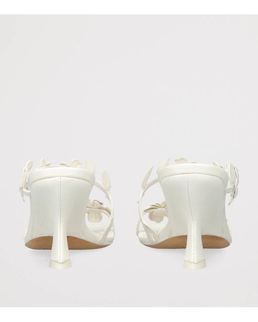 Jonathan Simkhai White Leather Floral Willow Heeled Sandals 75