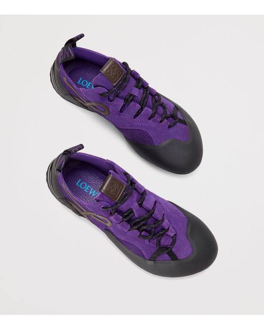 Loewe Purple Split Leather Grip Sneakers