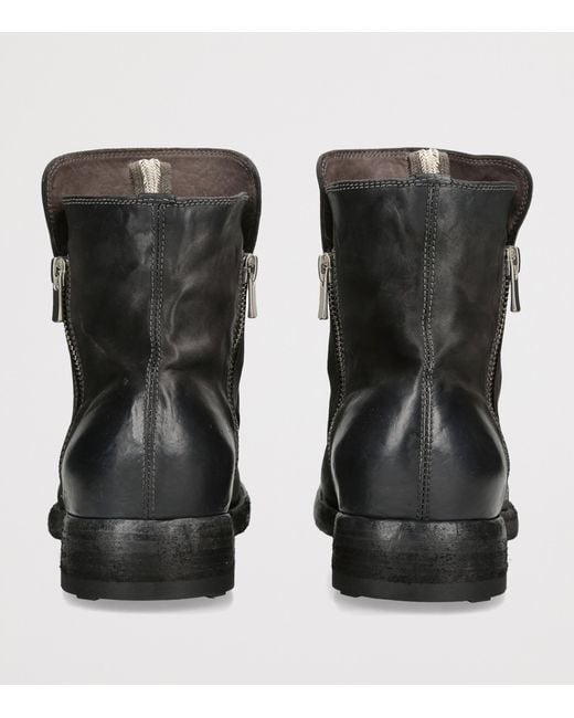 Officine Creative Black Suede Bulla Ankle Boots for men