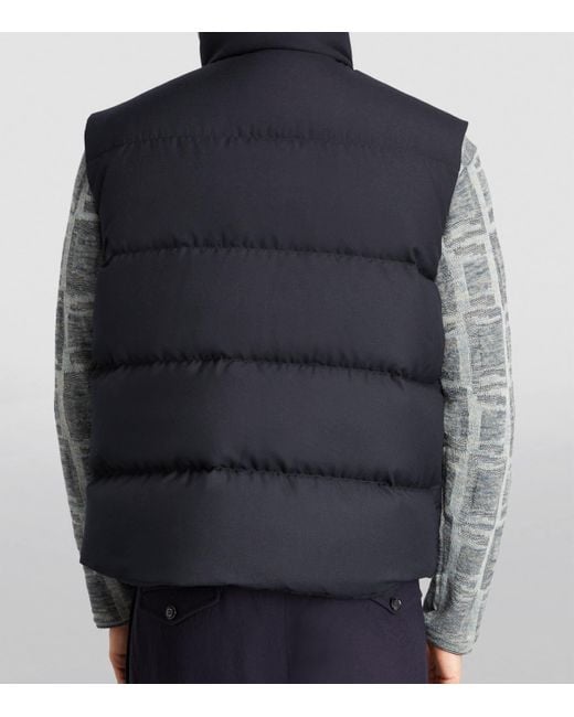 Giorgio Armani Blue Cashmere-Silk Logo Gilet for men