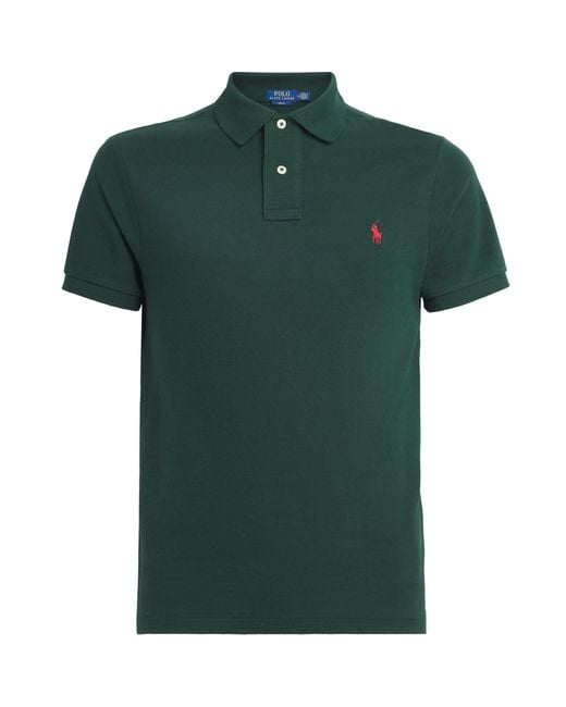 Polo Ralph Lauren Green Cotton Mesh Slim-Fit Polo Shirt for men