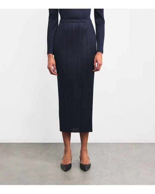 Pleats Please Issey Miyake Blue New Colorful Basics 4 Midi Skirt
