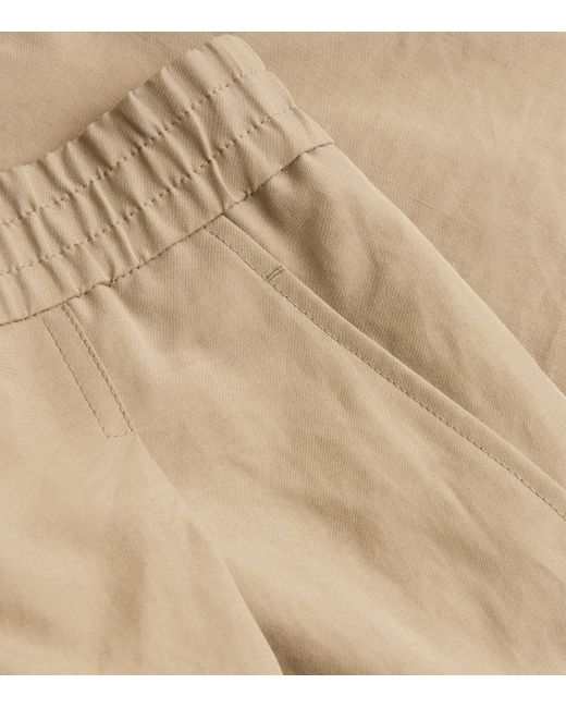 Giorgio Armani Linen-Cotton Straight Chinos in Natural for Men | Lyst