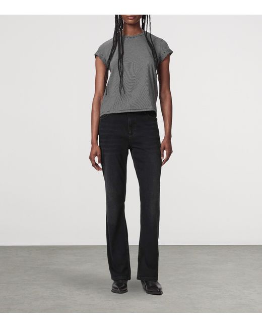AllSaints Blue Haldan Slim Bootcut Mid-Rise Jeans