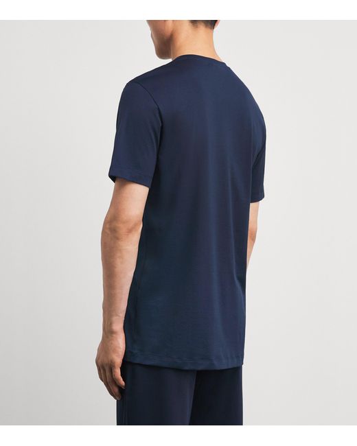Hanro Blue Cotton Night & Day T-Shirt for men