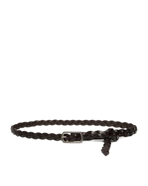 Weekend by Maxmara Brown Leather Woven Belt