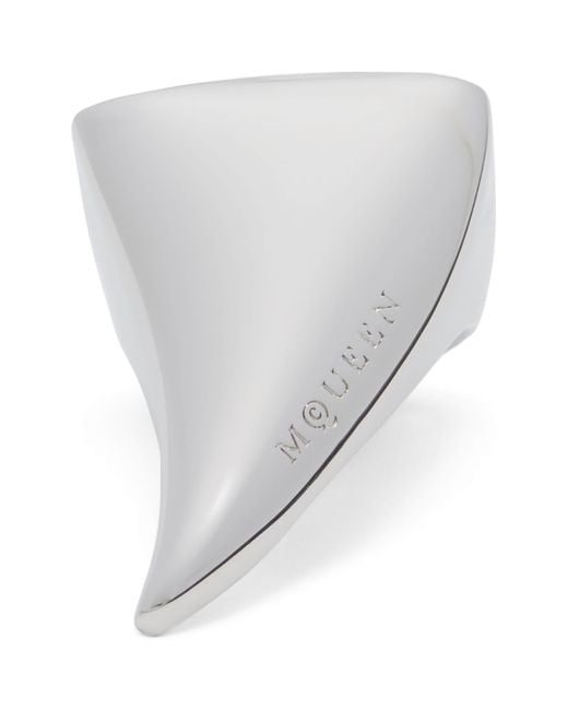 Alexander McQueen White Tiger Claw Ring for men
