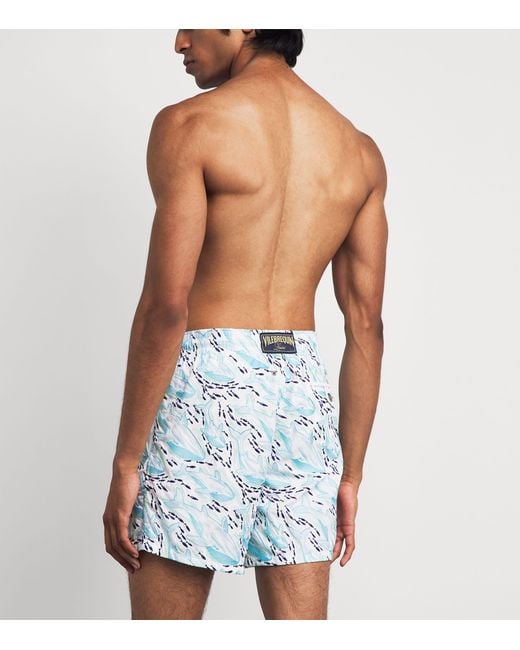 Vilebrequin Blue Whale-Embroidered Mistral Swim Shorts for men
