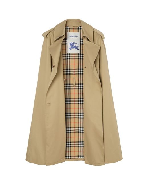 Burberry Natural Gabardine Belmont Cape Trench Coat