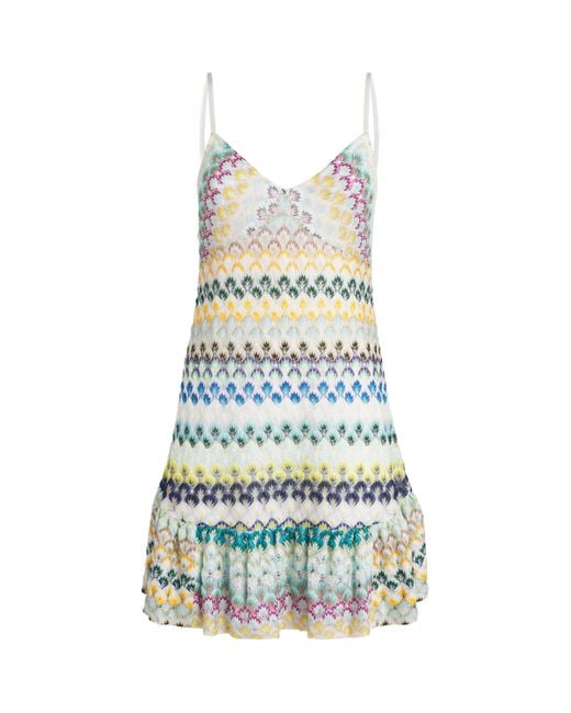 Missoni White Geometric Jacquard Mini Dress