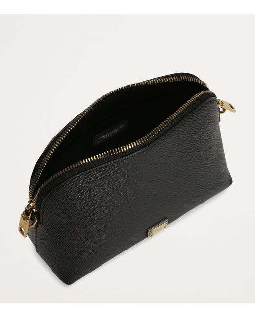 Dolce & Gabbana Black Grained Leather Cross-Body Bag