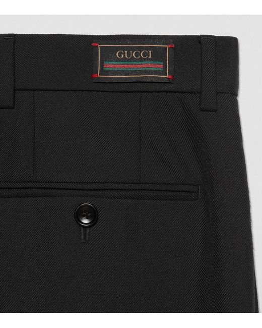 Gucci Black Wool-blend Tailored Trousers for men