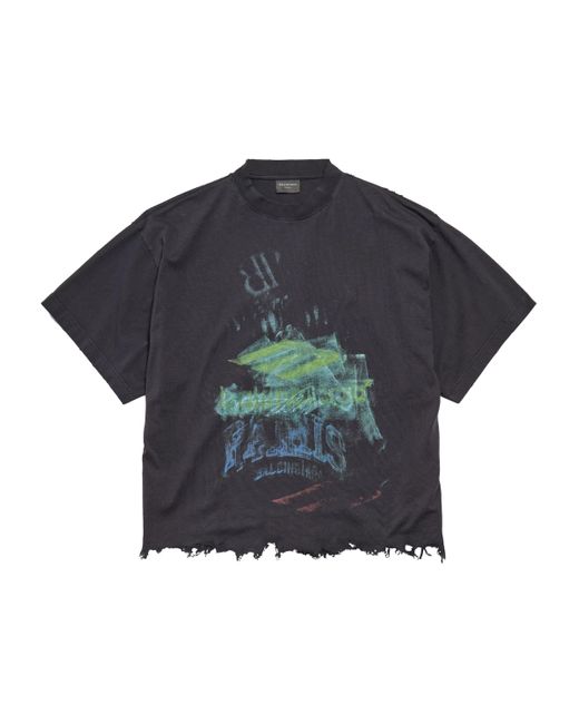 Balenciaga Blue T-Shirt With Print